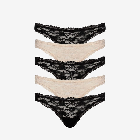 Effortless Lace Thong 5 Pack
