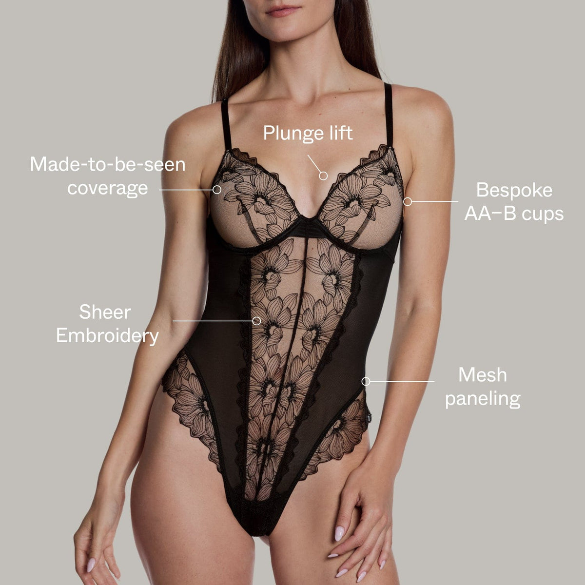 Embroidery Lift Up Teddy Black
