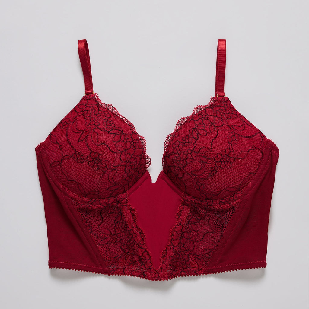Lace Lift Up Corset Top Scarlet Two-Tone
