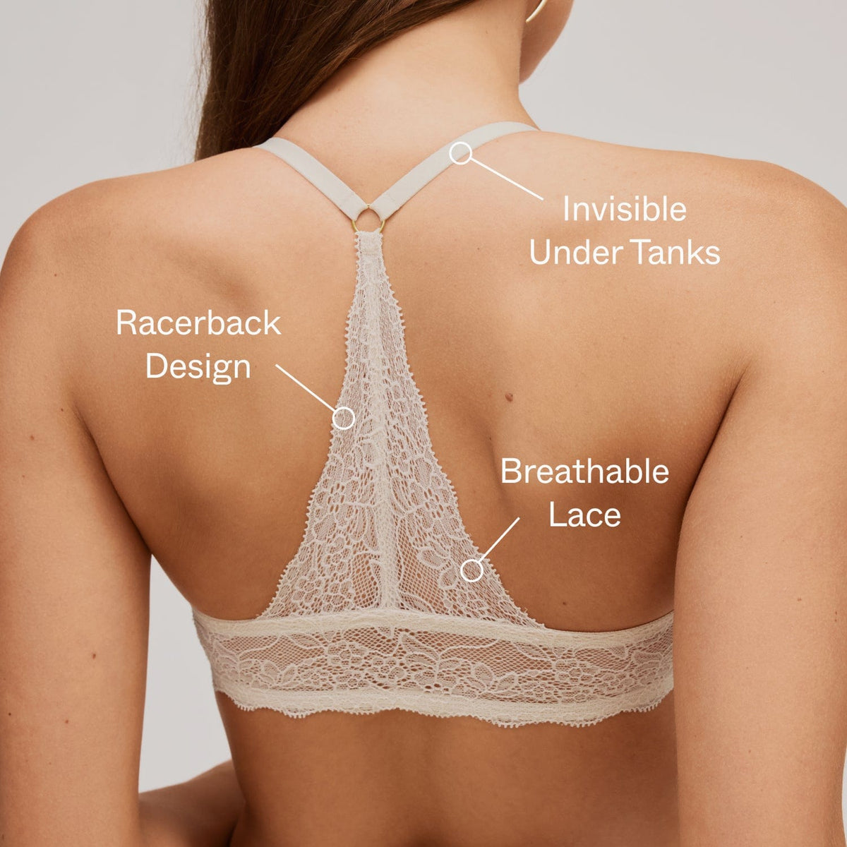 Lace Racerback Lift Up Bra Rosette