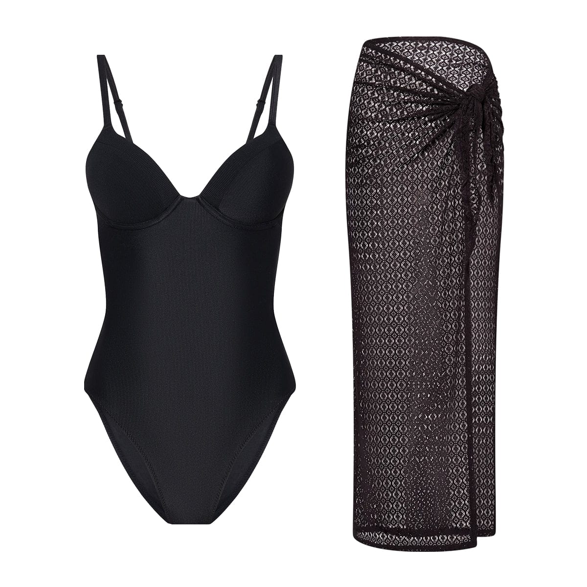 One-Piece Swimsuit + Maxi Skirt Bundle