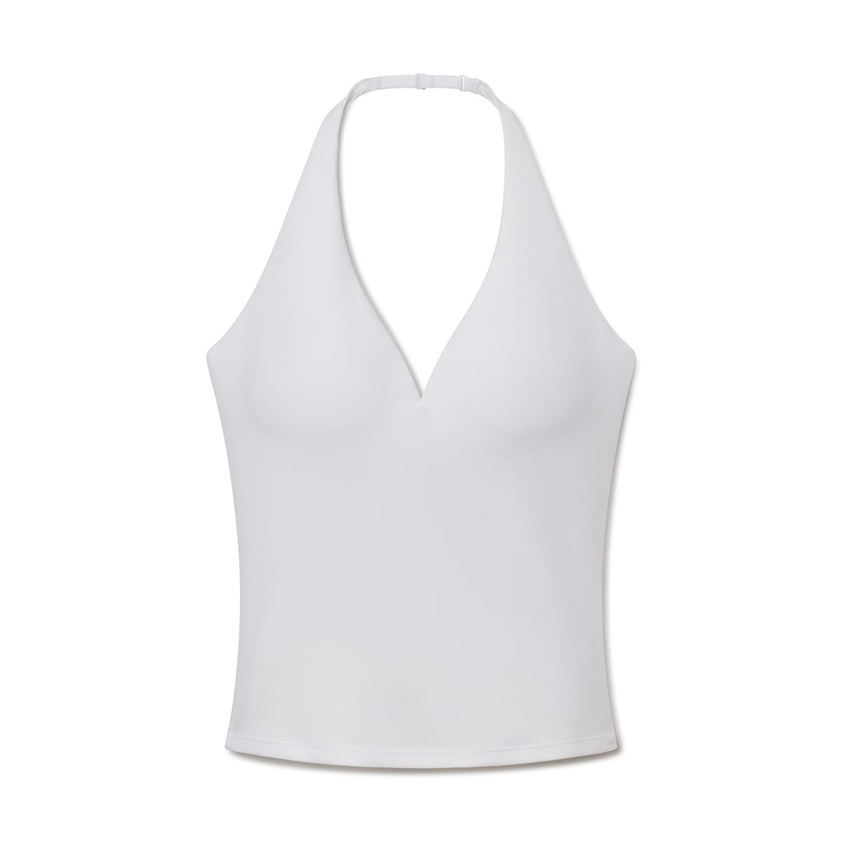 Plunge Halter Top White