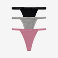 Supima® Cotton String Thong 3 Pack Lilas/Heather Grey/Black