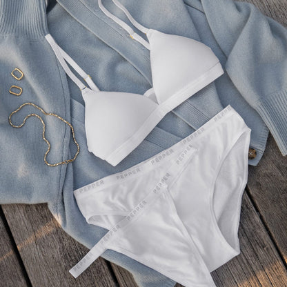 Supima® Cotton Wirefree Bra White