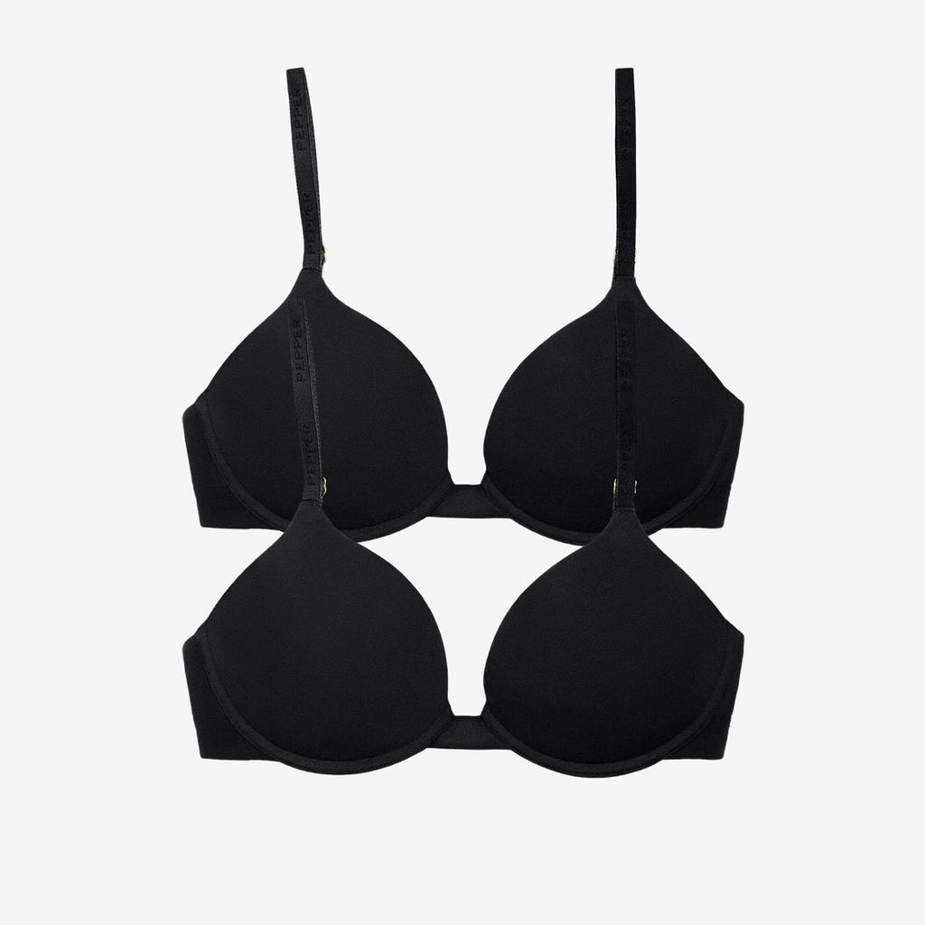 Supima® Cotton Lift Up Bra Duo Black