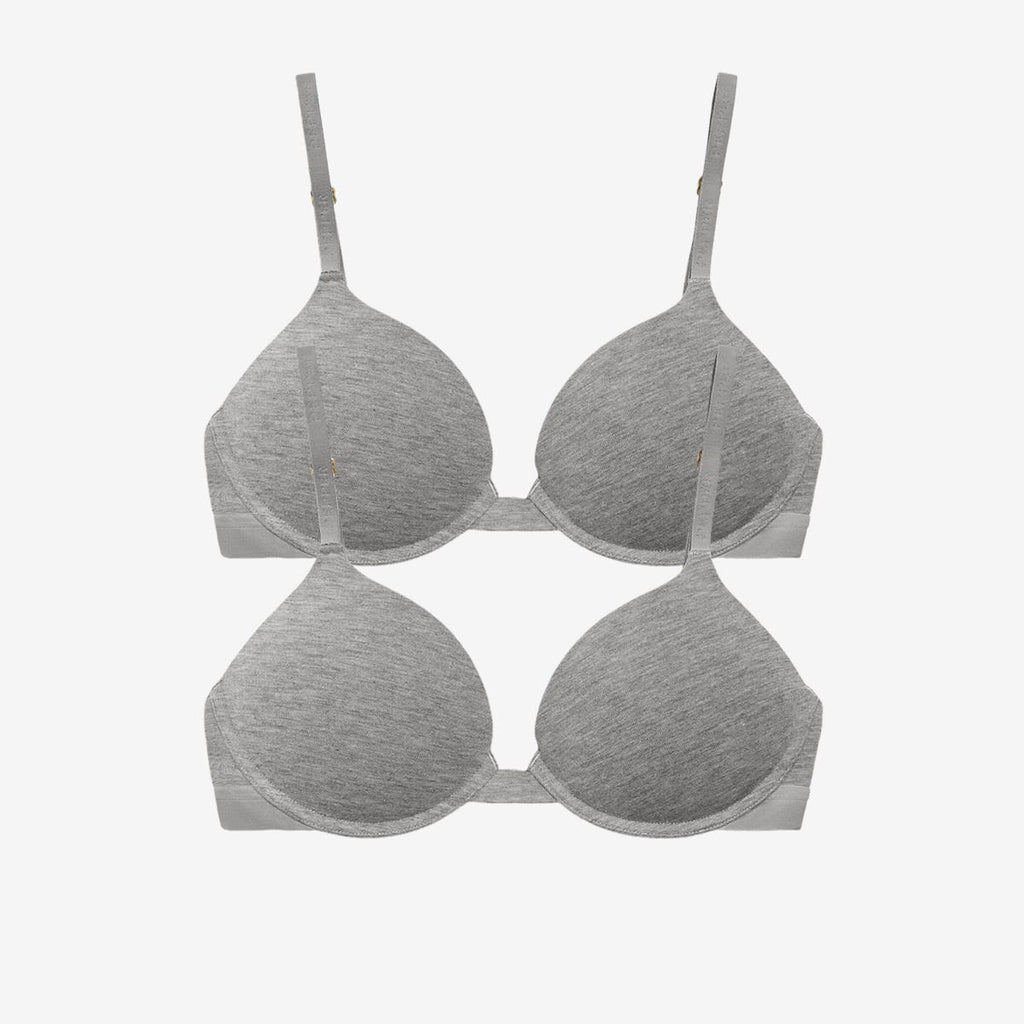 Supima® Cotton Lift Up Bra Duo Heather Grey