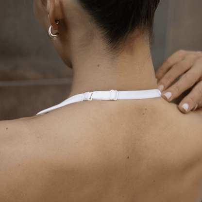 Plunge Halter Top White